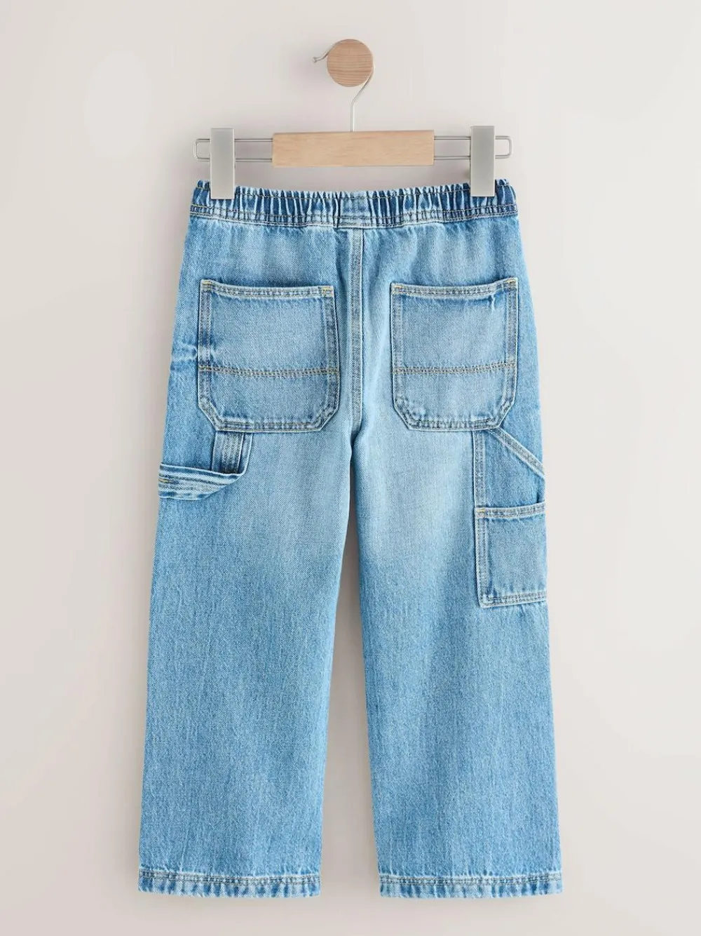 Next Mid Blue Denim Denim Pull On Carpenter Jeans (3-16yrs)^BOY Jeans & Joggers|Jeans