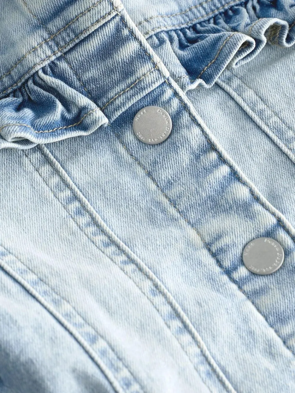Discount Next Mid Blue Denim Frill Jacket (3mths-7yrs)