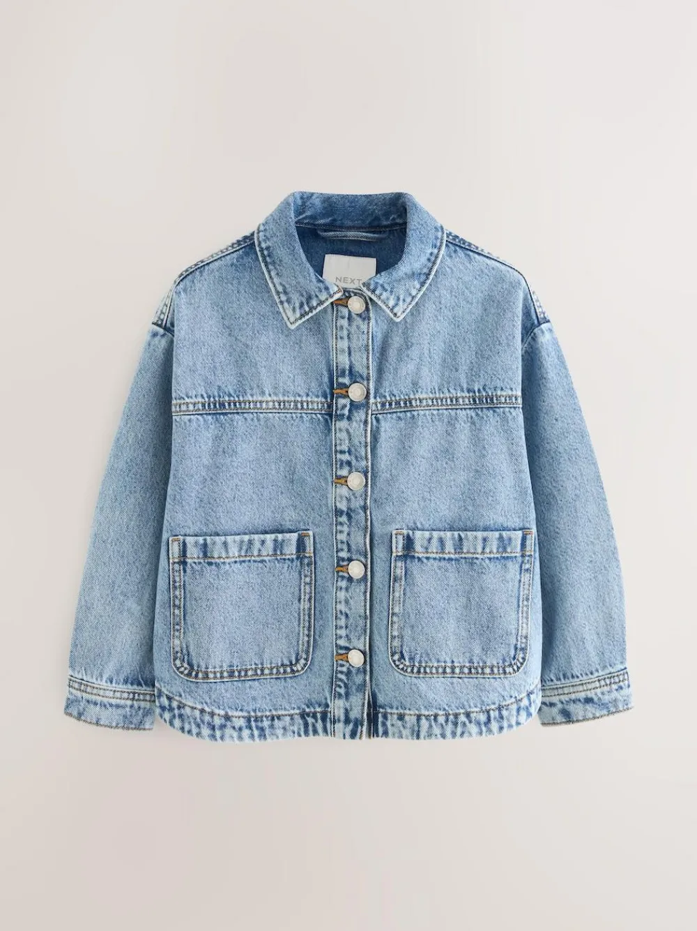 Next Mid Blue Denim Shacket (3-16yrs)^ Jackets & Coats|Snowsuits & Coats