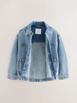 Next Mid Blue Denim Shacket (3-16yrs)^ Jackets & Coats|Snowsuits & Coats