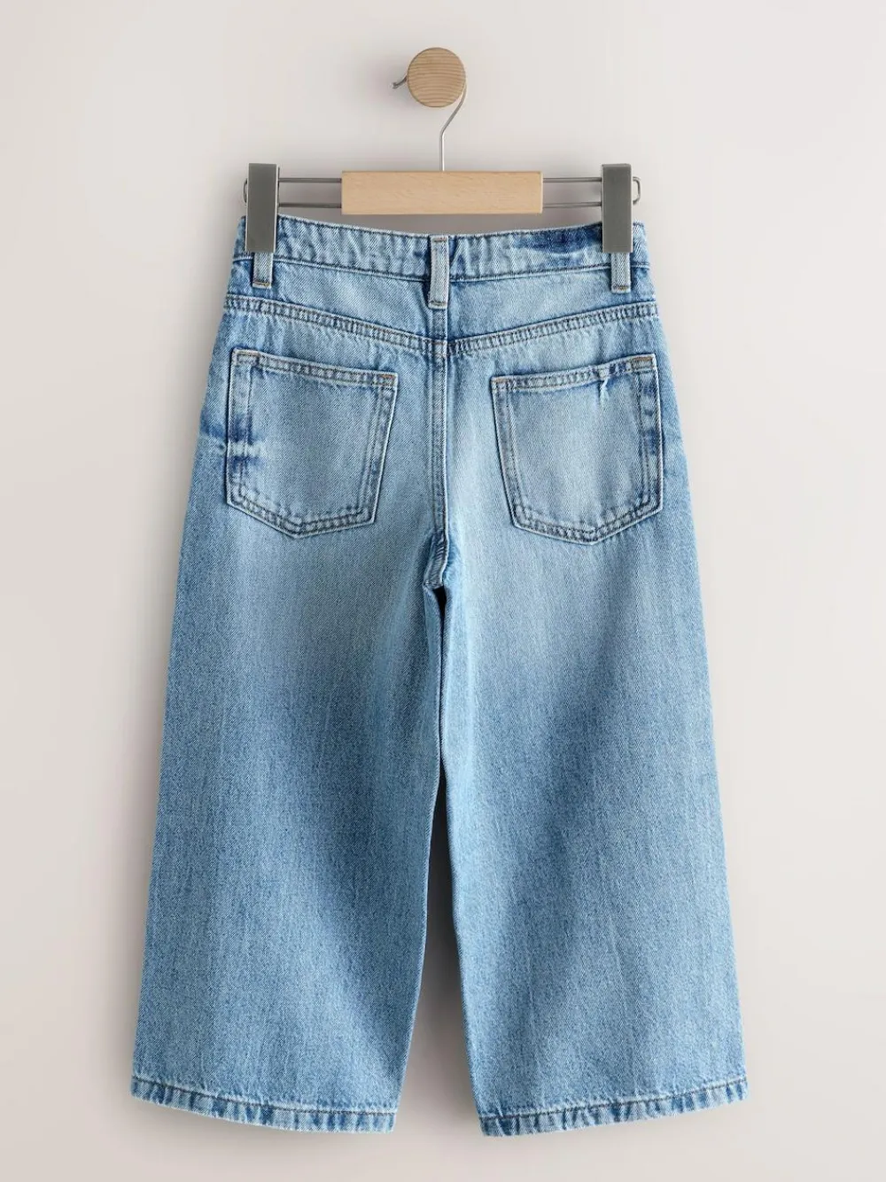 Next Mid Blue Denim Super-wide Fit Authentic Jeans (3-16yrs)^BOY Jeans|Jeans