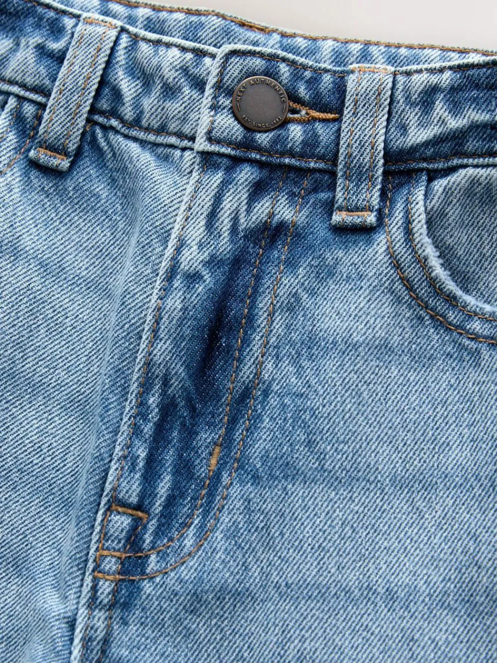 Next Mid Blue Denim Super-wide Fit Authentic Jeans (3-16yrs)^BOY Jeans|Jeans
