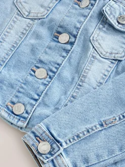 Discount Next Frill Shoulder Denim Jacket (3-16yrs) Mid Blue