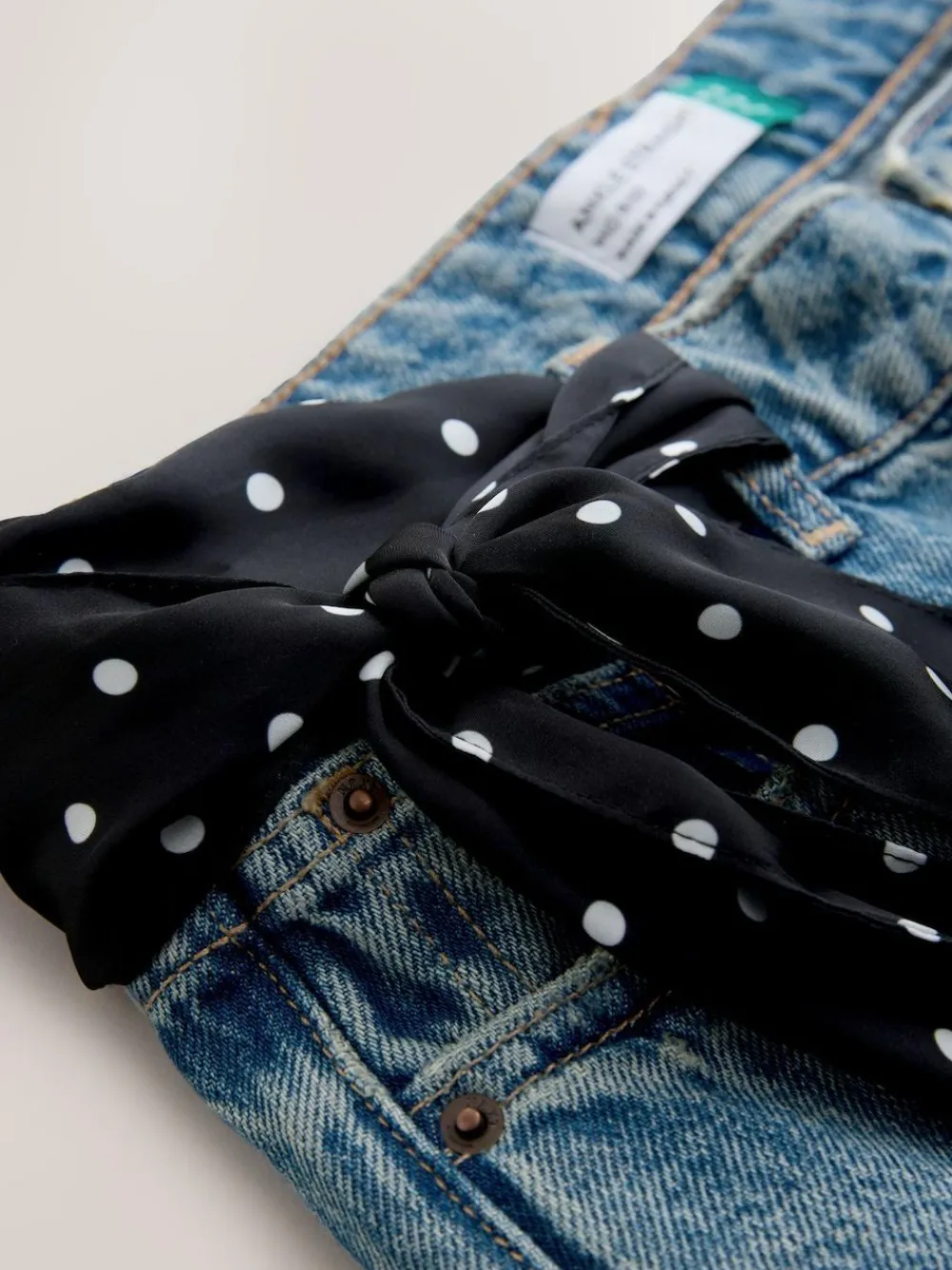 Next Mid Rise Ankle Straight Leg Jeans With Scarf^Women Jeans|Jeans