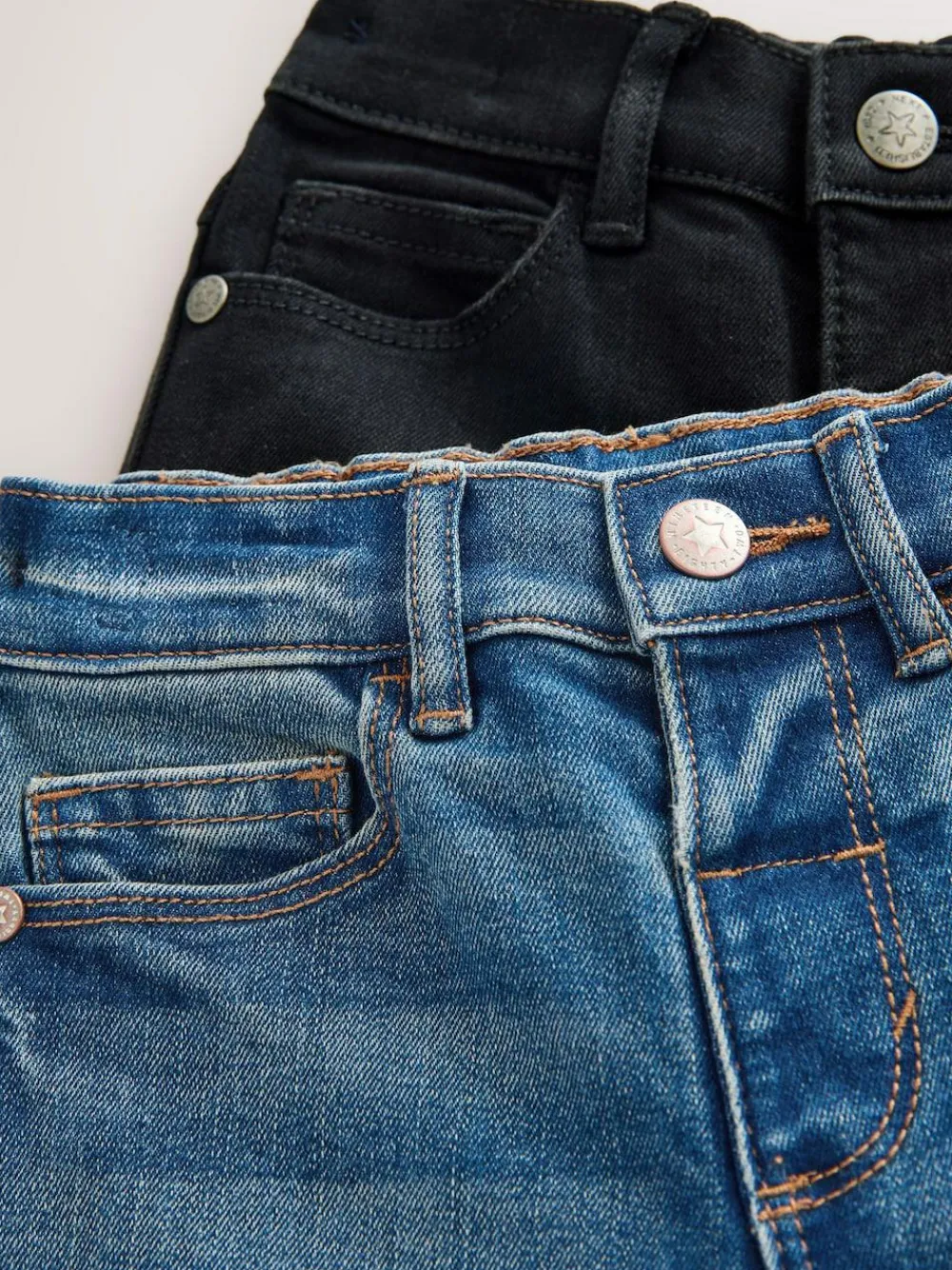 Next Mid Blue/Black Denim 2 Pack Regular Fit Comfort Stretch Jeans (3mths-7yrs)