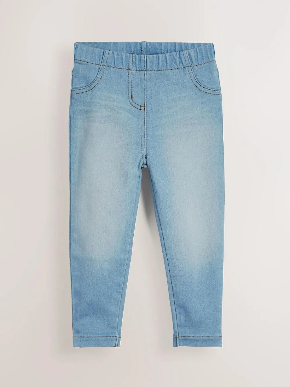 Next Mid Blue/Light Blue Denim 2 Pack Elasticated Waist Jeggings (3mths-7yrs)^ Multipacks|Jeans & Joggers