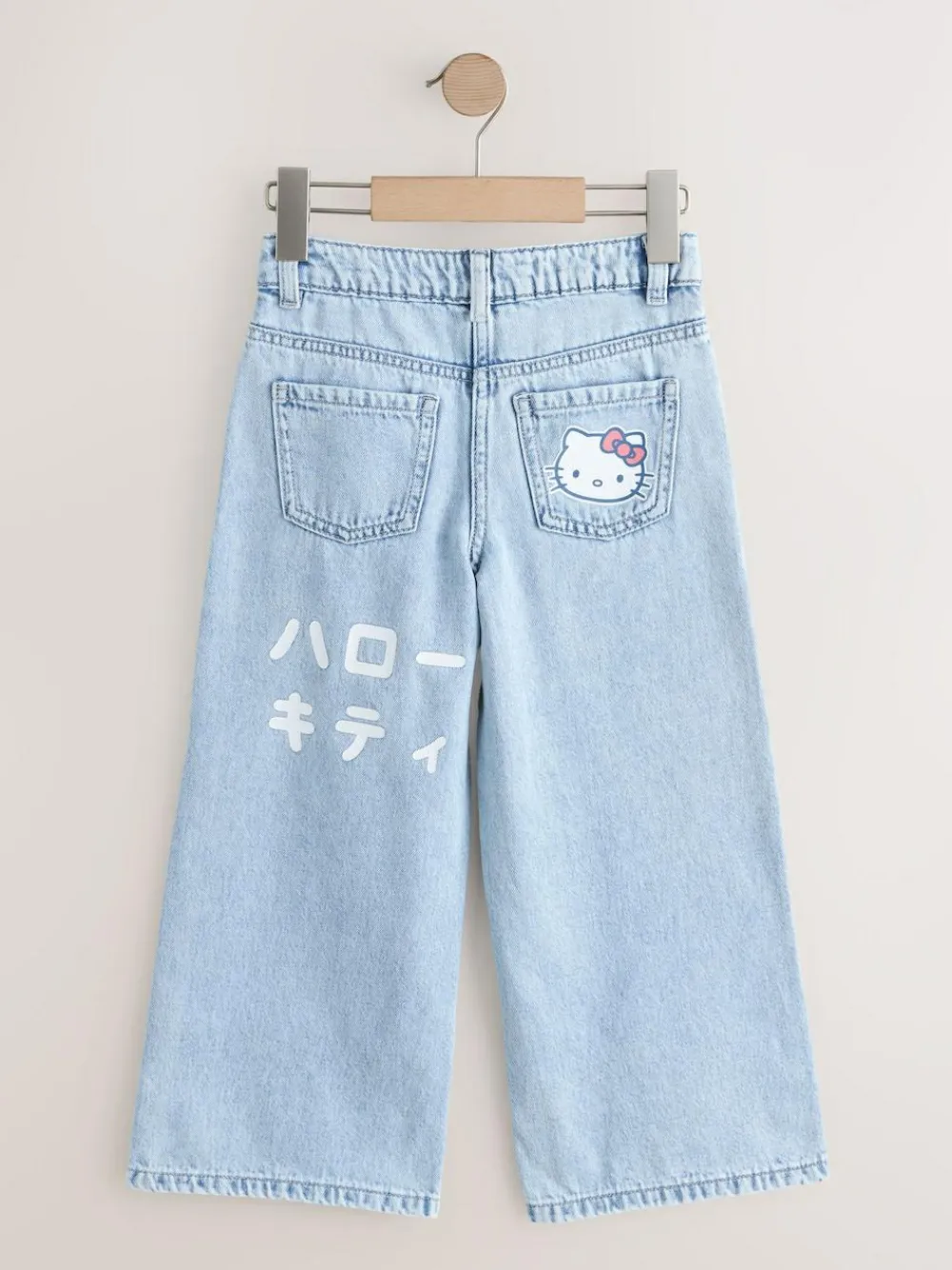 Next Mid Wash Hello Kitty Wide Leg Jeans (3-16yrs)^ Jeans