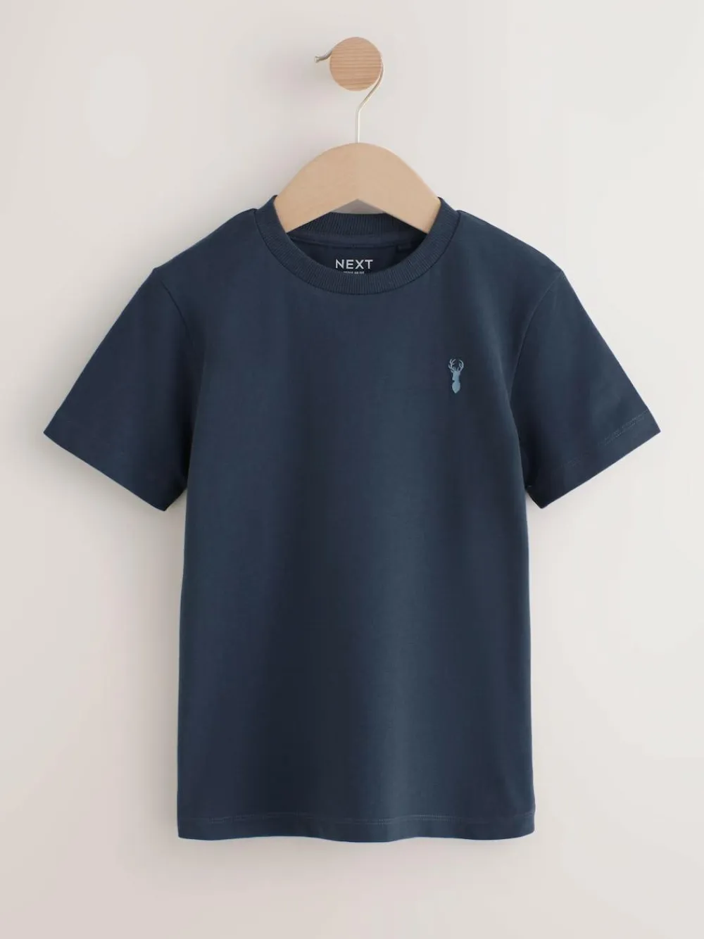 Outlet Next Mineral Green/Blue Short Sleeve Stag Embroidered T-Shirts 4 Pack (3-16yrs)