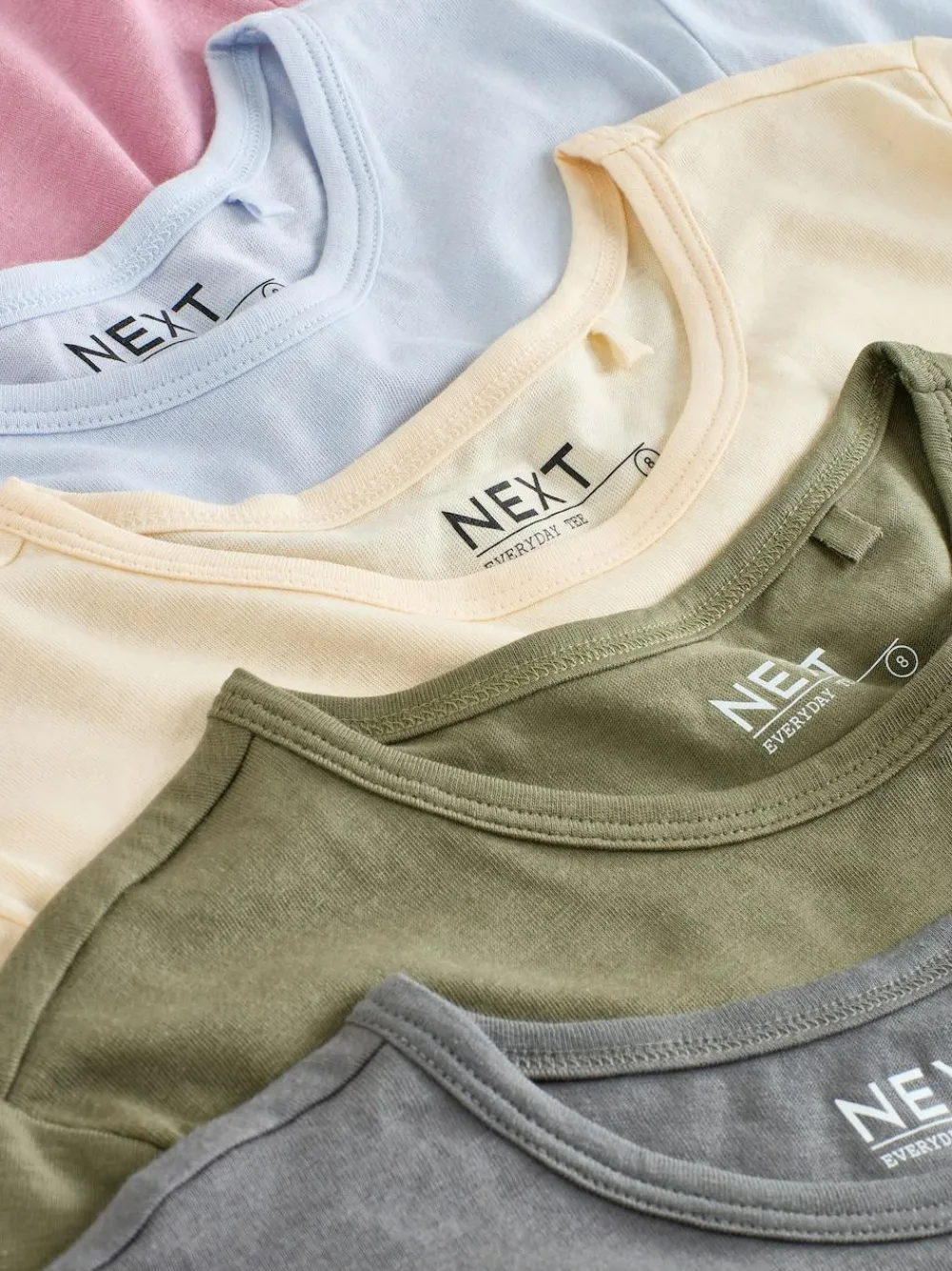 Online Next Crew Neck Cotton Rich T-Shirts 5 Pack Minerals