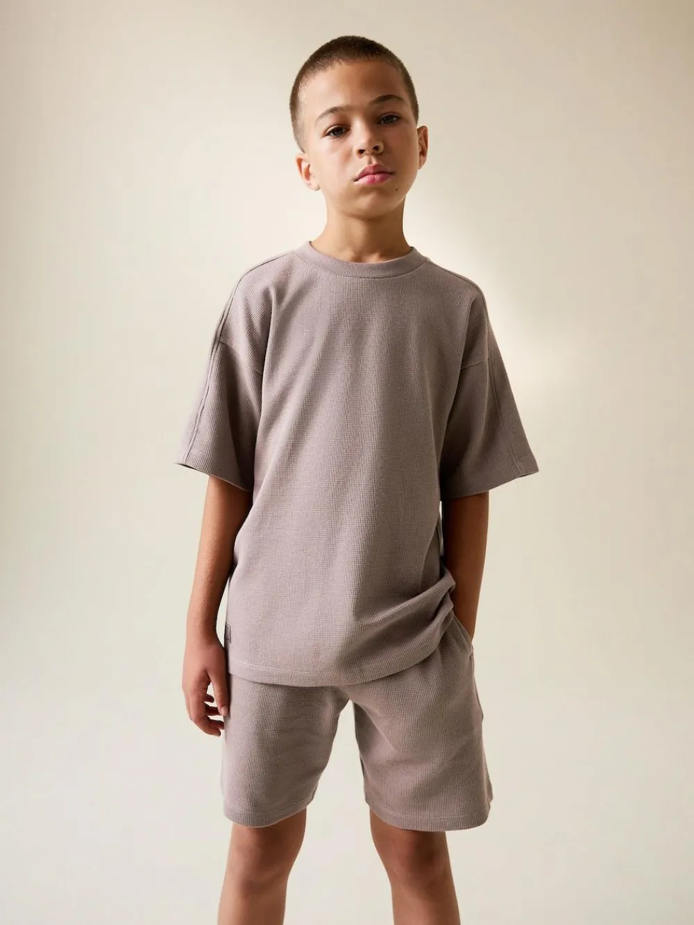 Next Textured Short Sleeve T-Shirt and Shorts Set (3-16yrs)^BOY Sets & Outfits|Sweatshirts & Hoodies