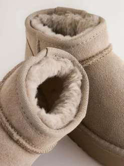 Discount Next Wide Fit (G) Flatform Mini Warm Lined Water Repellent Suede Pull-On Boots Mink
