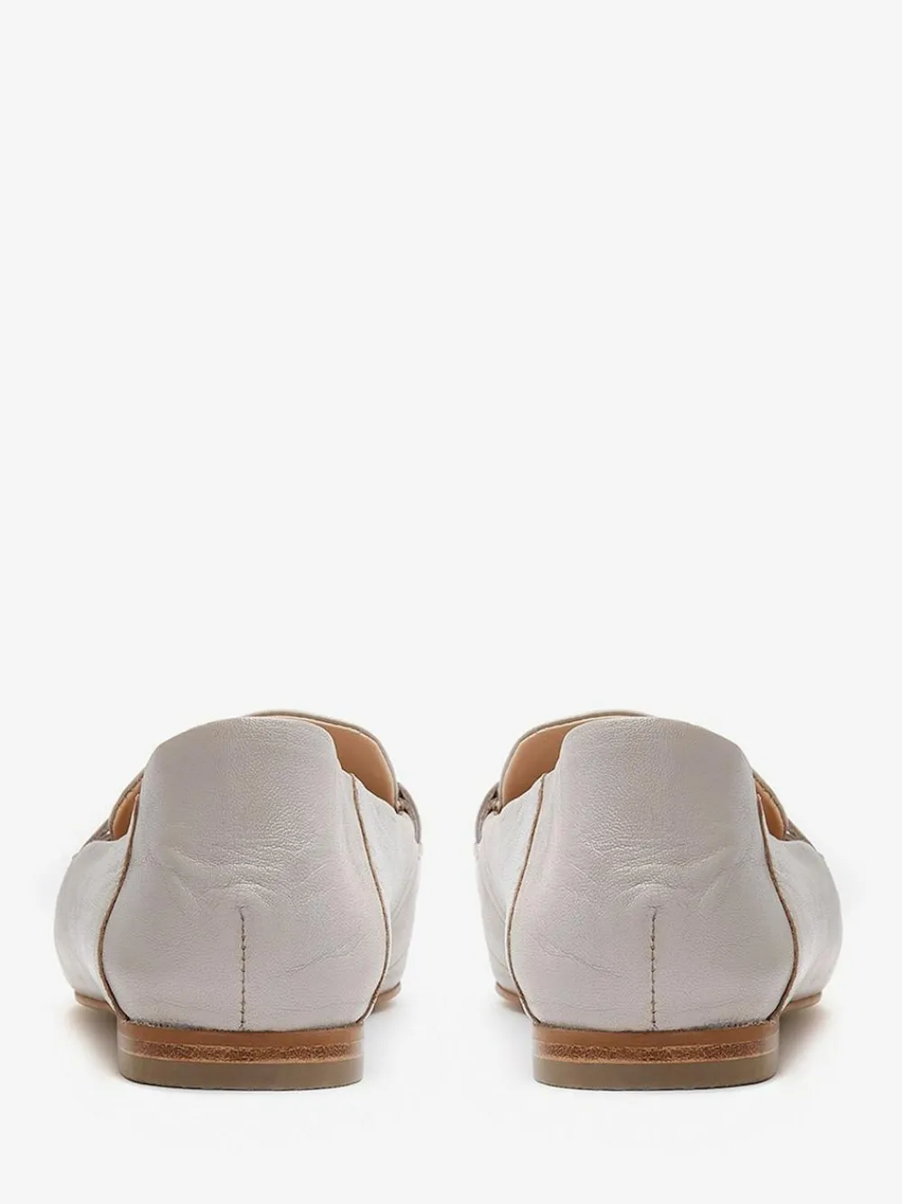Sale Mint Velvet Leather Camille Loafers Stone Cream
