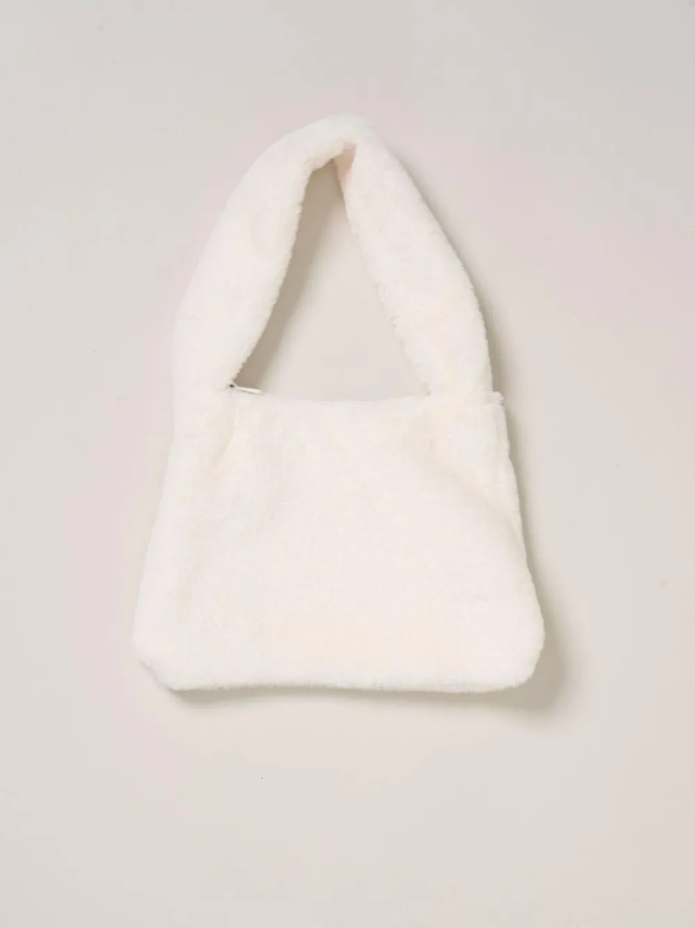 Hot Miss Faux Fur White Gilet Bag Rib Top and Skirt Set