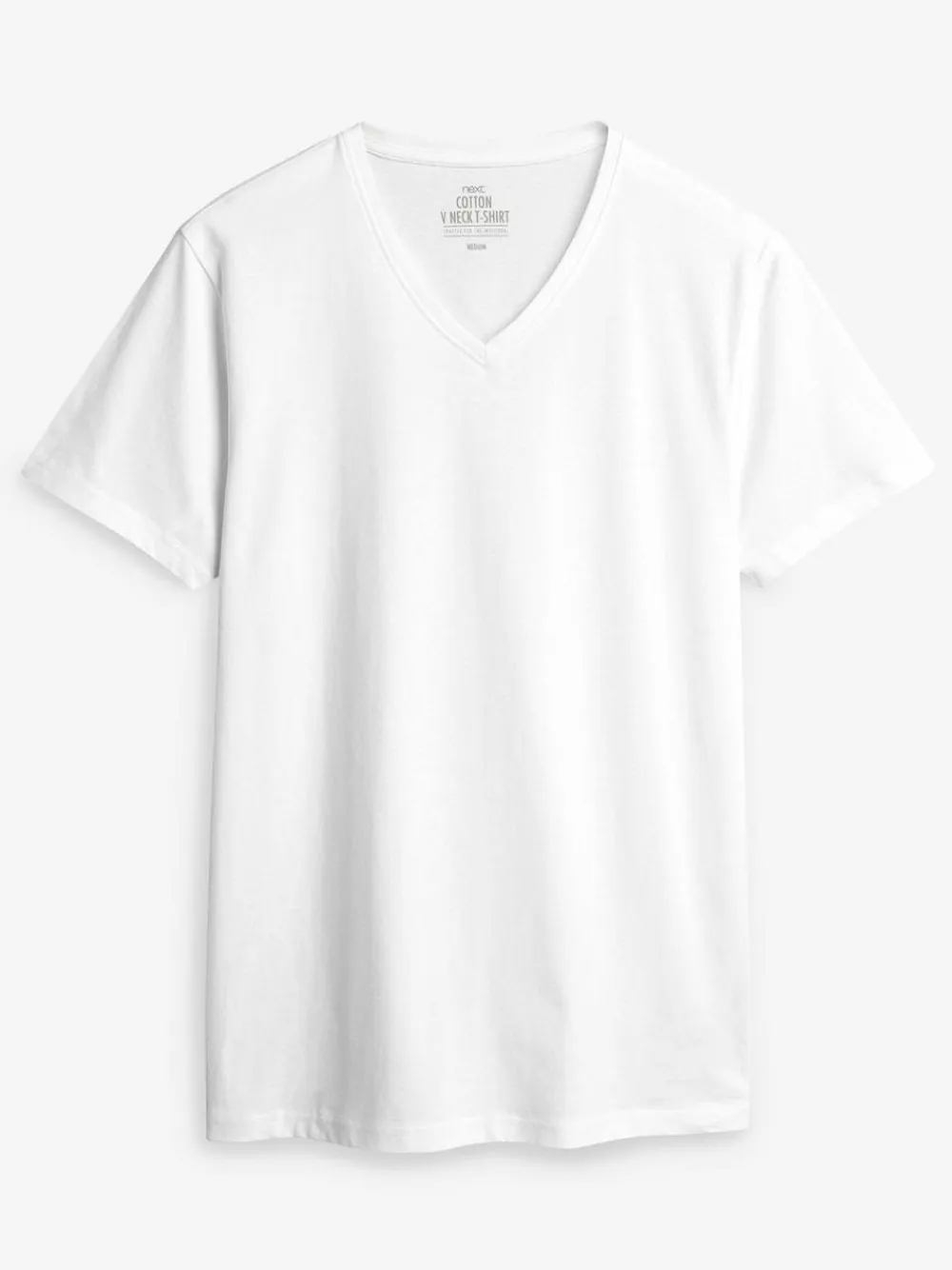 New Next Slim Fit 100% Cotton V-Neck Layering T-Shirts 5 Pack Mixed