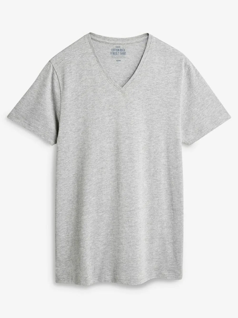 New Next Slim Fit 100% Cotton V-Neck Layering T-Shirts 5 Pack Mixed