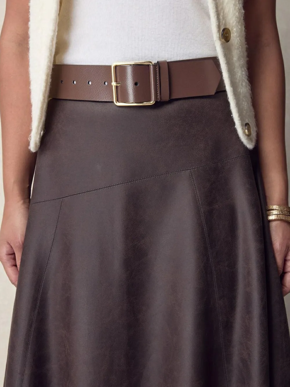 Next N. Premium Made In Italy Wide Leather Belt^Women Belts