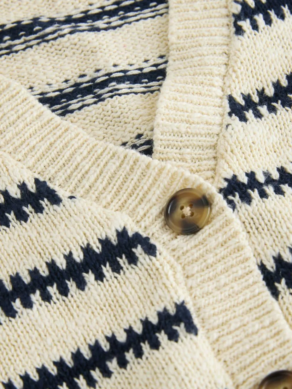 Next Mono Stripe V-Neck Stitch Cardigan (3-16yrs)^ Knitwear & Sweaters|Knitwear