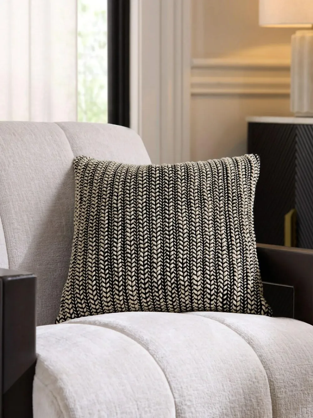 Next 43 x 43cm Two Tone Plait Textured Cushion^ Cushions & Throws