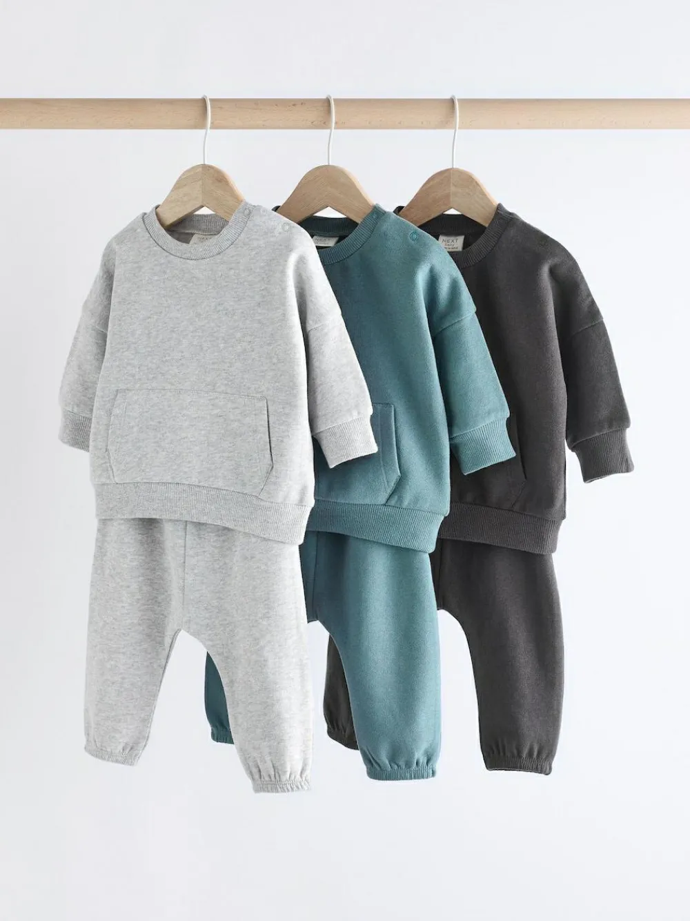 Hot Next Monochrome Baby Sweatshirt and Joggers Set 6 Piece (0mths-3yrs)
