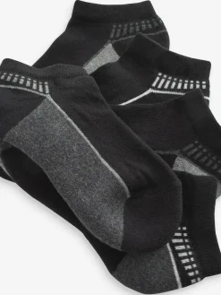 Next Cushioned Footbed Sports Trainers Socks 5 Pack Monochrome
