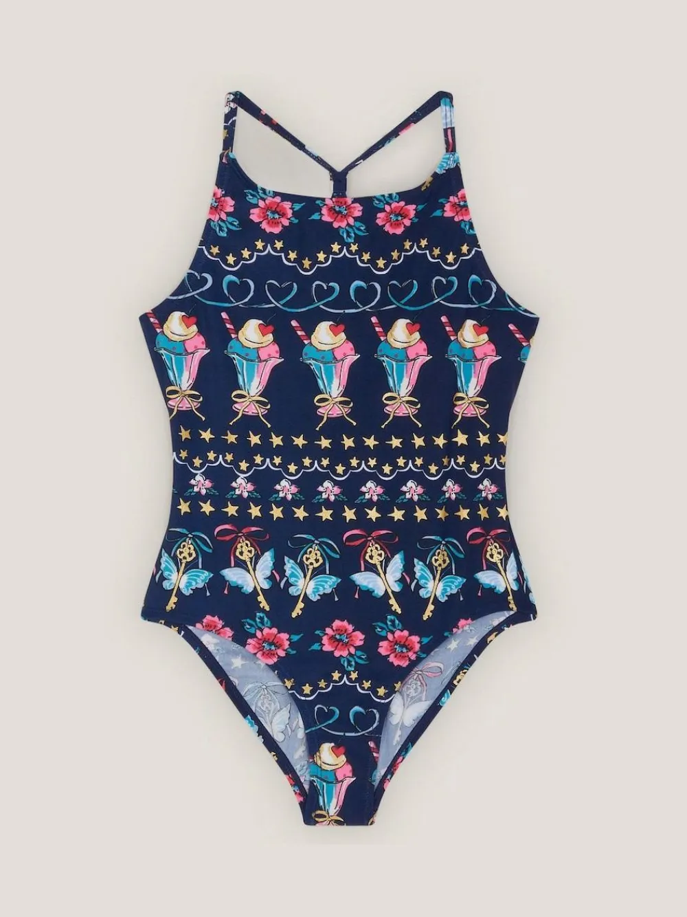 Monsoon Blue Ice Cream Print Swimsuit