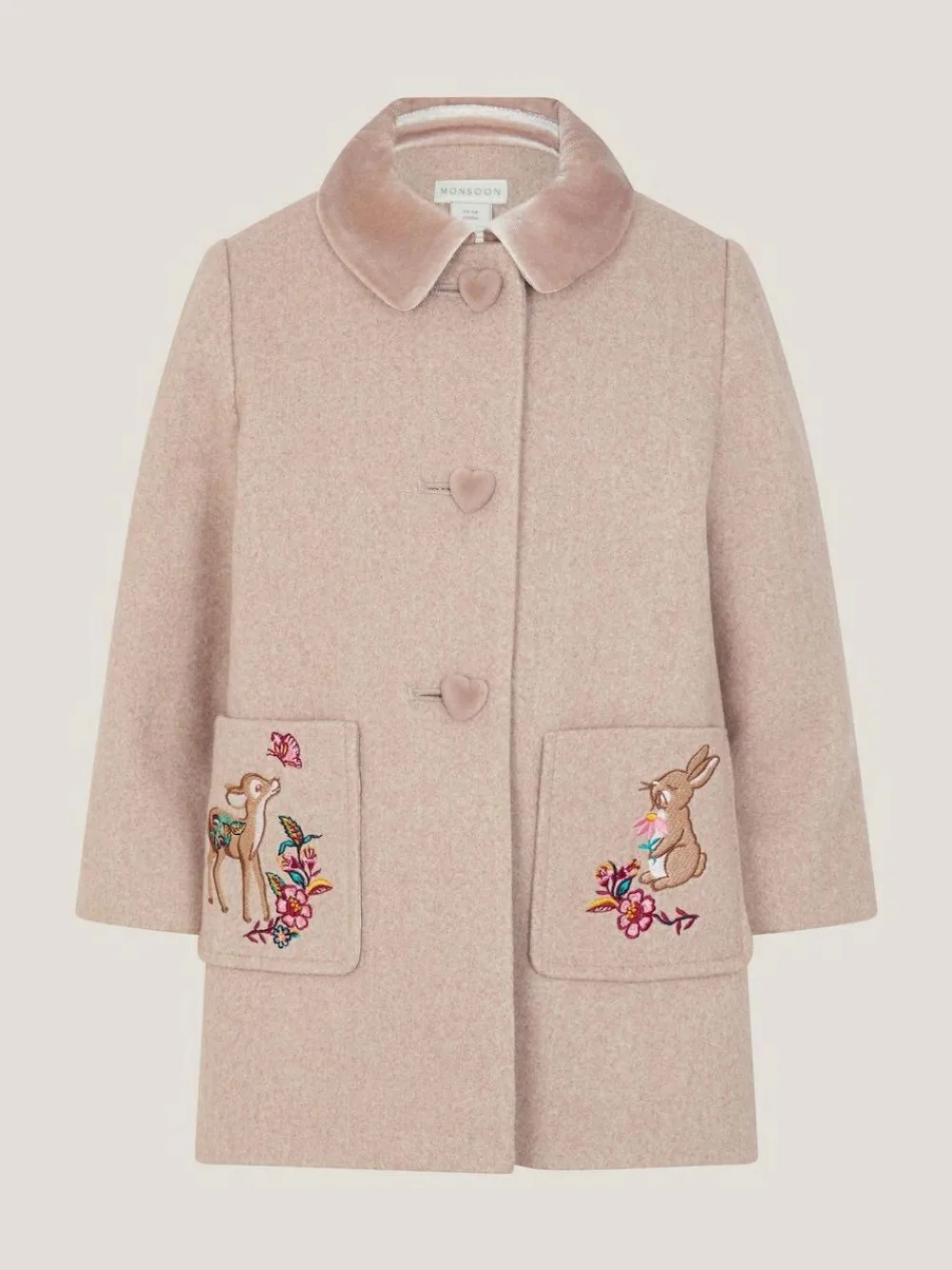 Monsoon Brown Baby Embroidered Pocket Coat^ Jackets & Coats|Snowsuits & Coats