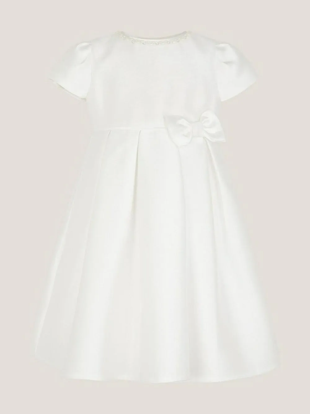 Hot Monsoon Cream Baby Isabella Pearl Embellished Dress