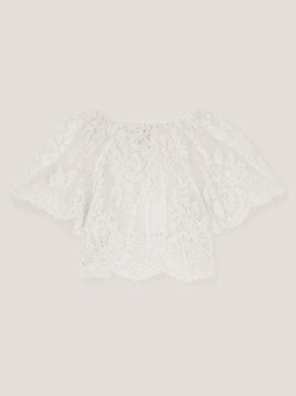 Discount Monsoon Lola Lace Short Sleeve Cover Up Cream