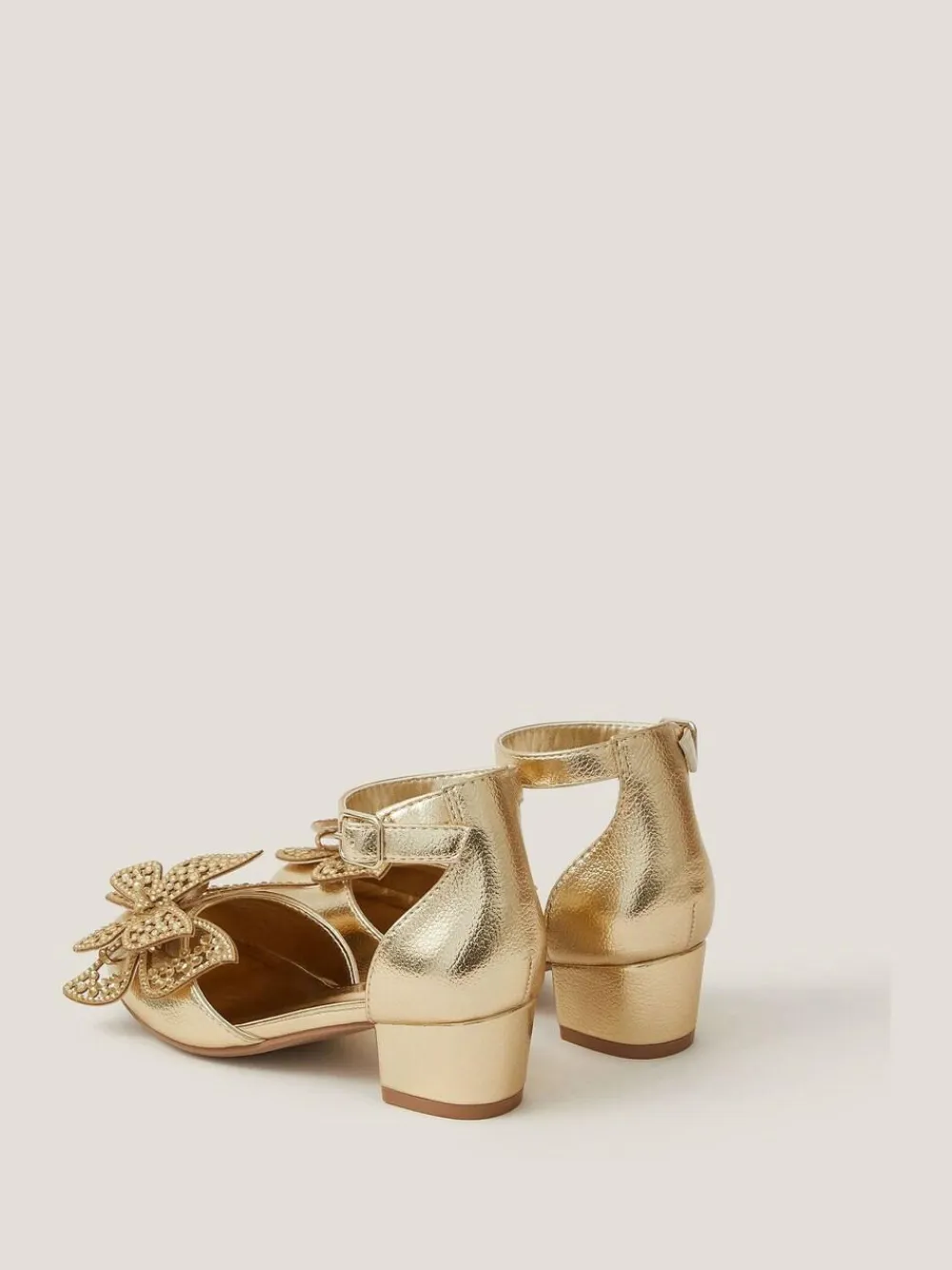 Monsoon Gold Butterfly Metallic Heels^ Shoes