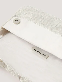 Online Monsoon Natural Ayla Beaded Bow Bag