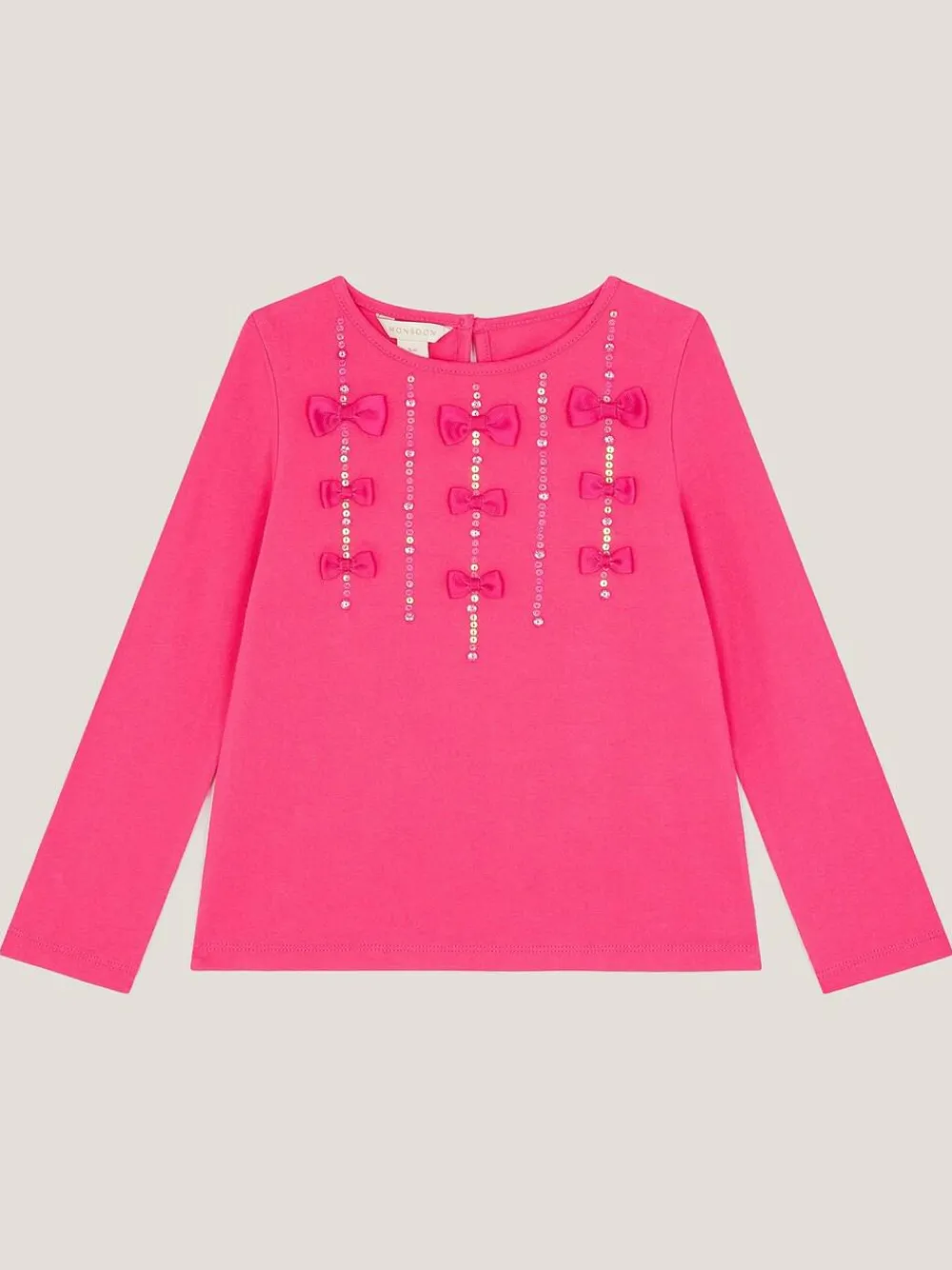 Monsoon Purple Bow Appliqué Long Sleeve Top^ T-Shirts