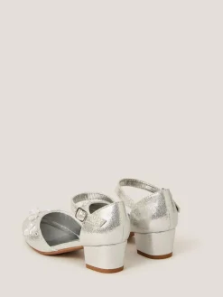 Monsoon Silver Applique Flower Two Part Heels^ Shoes
