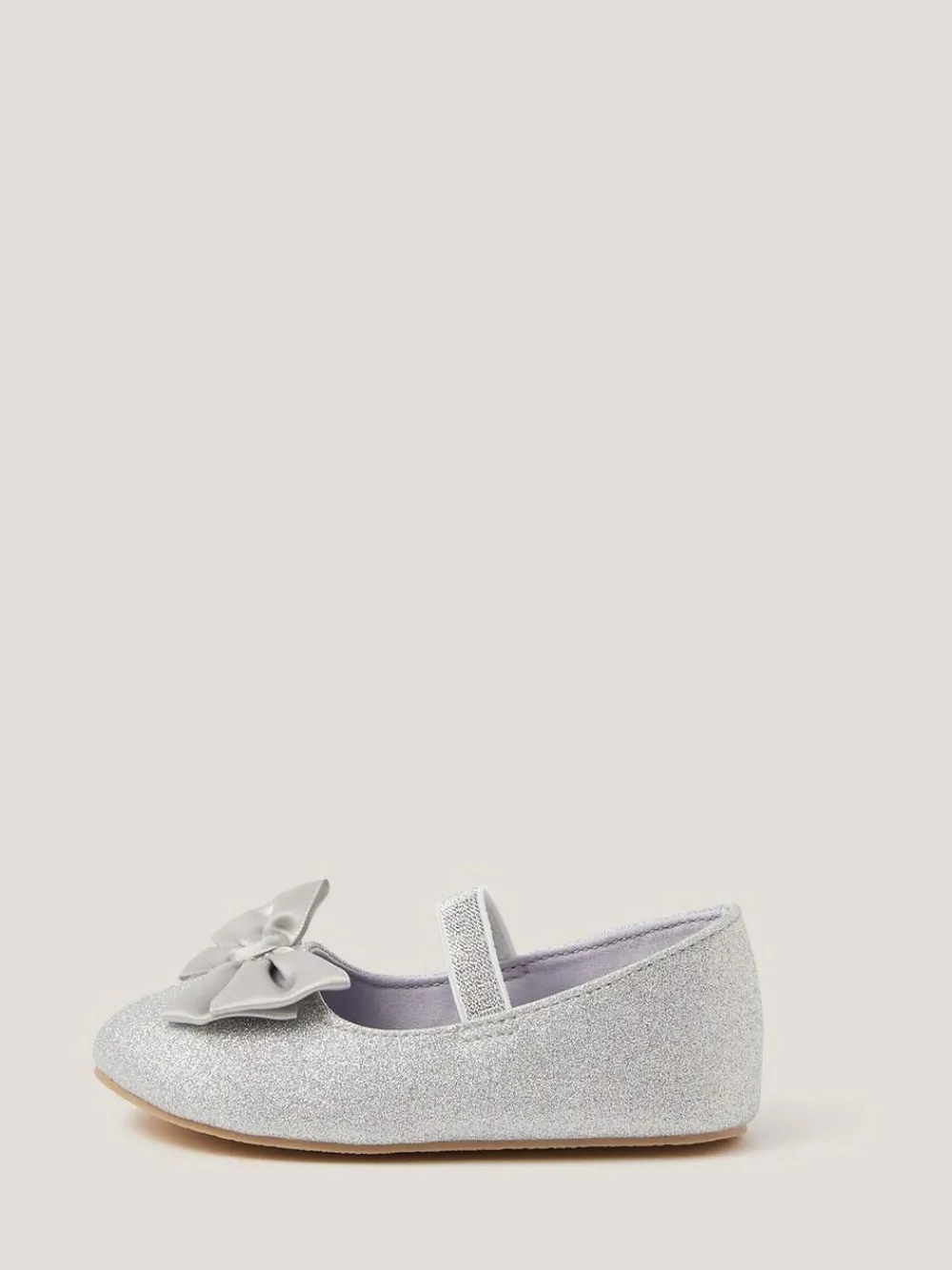 New Monsoon Baby Bow Glitter Walker Shoes Silver