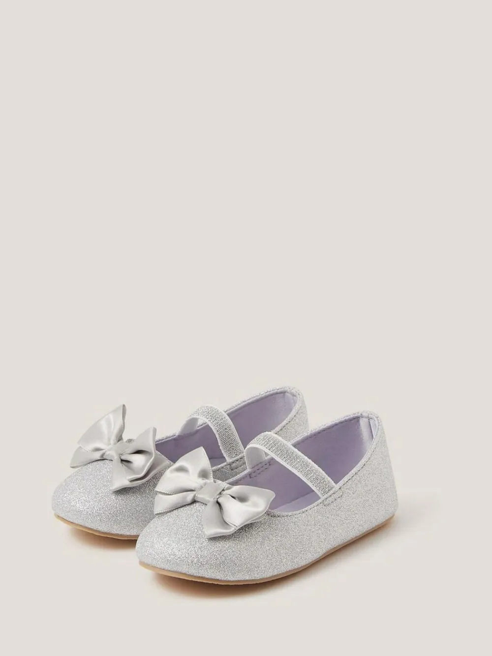 New Monsoon Baby Bow Glitter Walker Shoes Silver