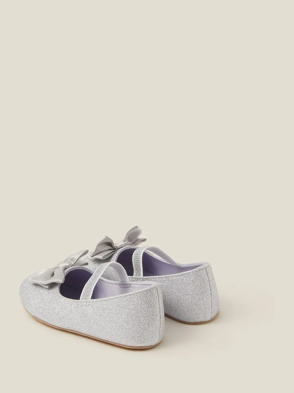 New Monsoon Baby Bow Glitter Walker Shoes Silver
