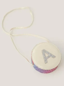 Monsoon White Round Glittery Initial Bag^ Bags