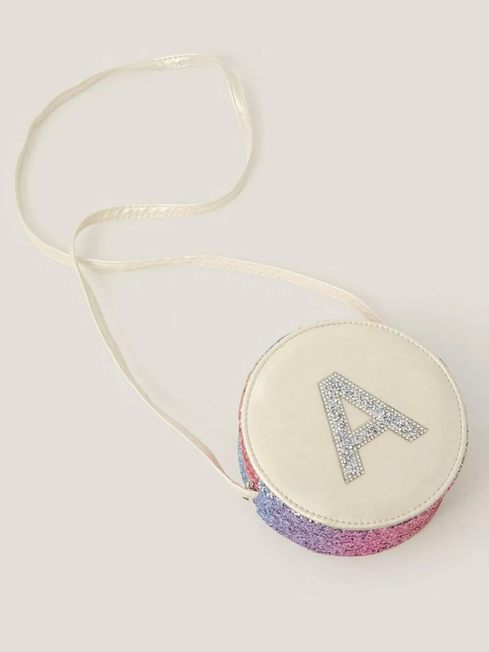 Monsoon White Round Glittery Initial Bag^ Bags