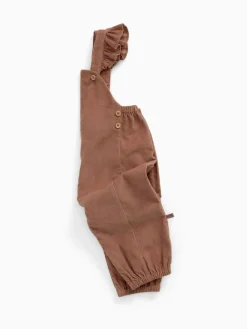 Mori Brown Frilled Corduroy Dungarees^ Rompers & Overalls