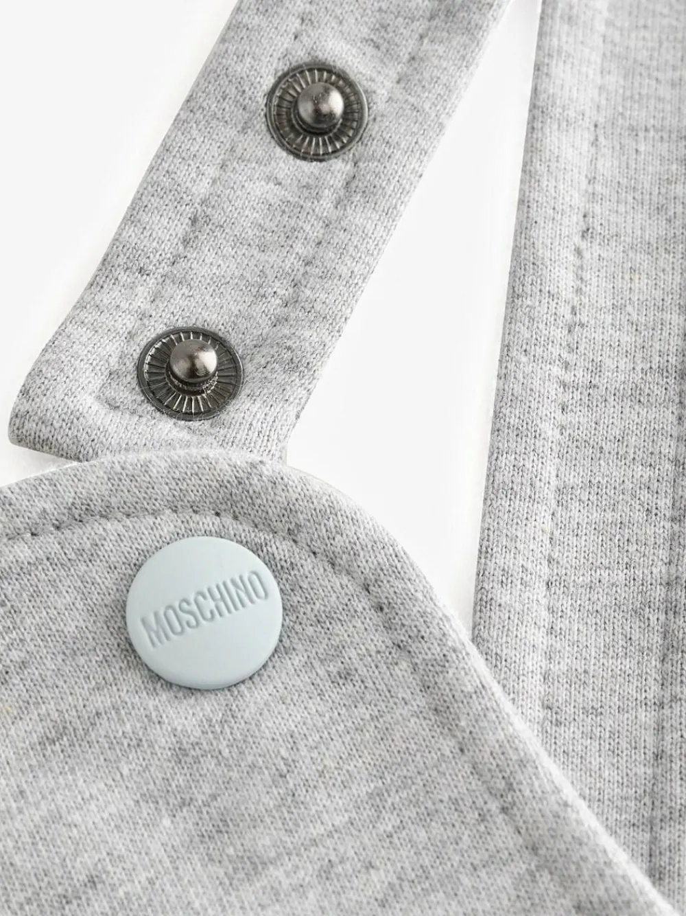 Hot Moschino Grey Baby Logo Short Sleeve T-Shirt and Dungarees Set