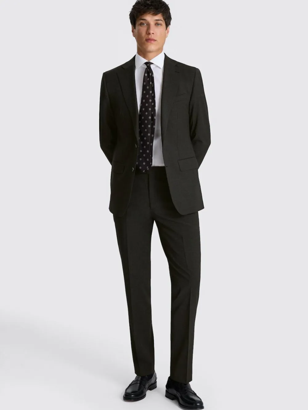 Best MOSS Charcoal Tailored Performance Suit Jacket