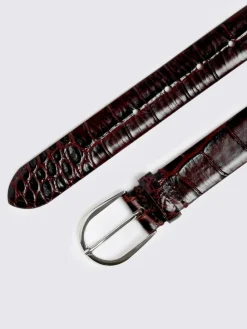 MOSS Red Italian Croc Belt^ Belts & Braces