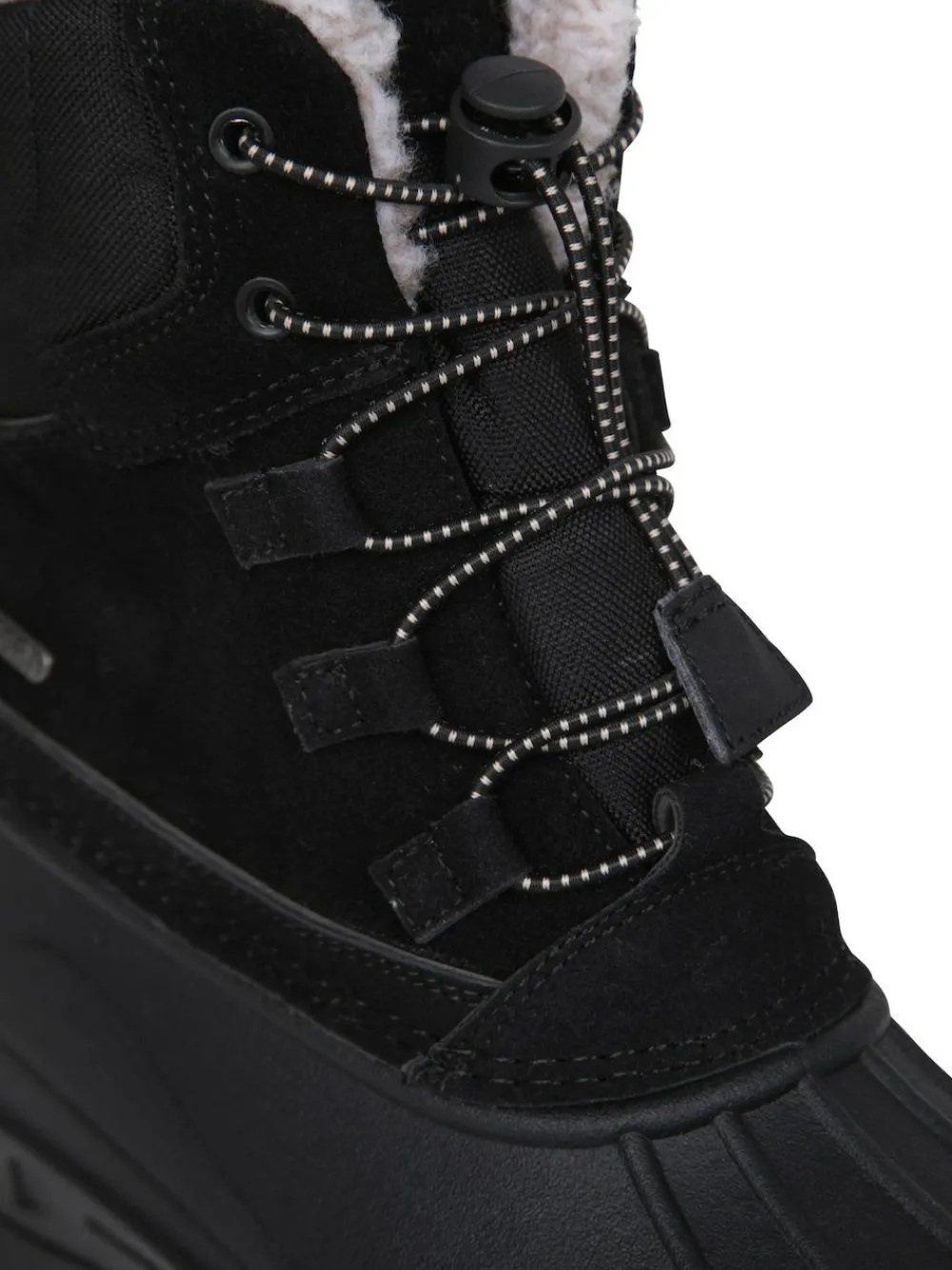 Discount Mountain Warehouse Black Sledge Waterproof Borg Line Snow Boots