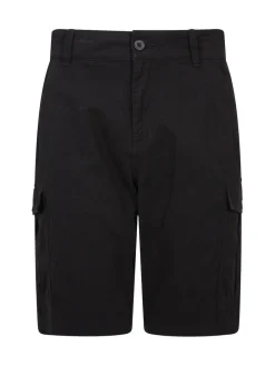 Online Mountain Warehouse Black Mens Lakeside 100% Cotton Cargo Shorts