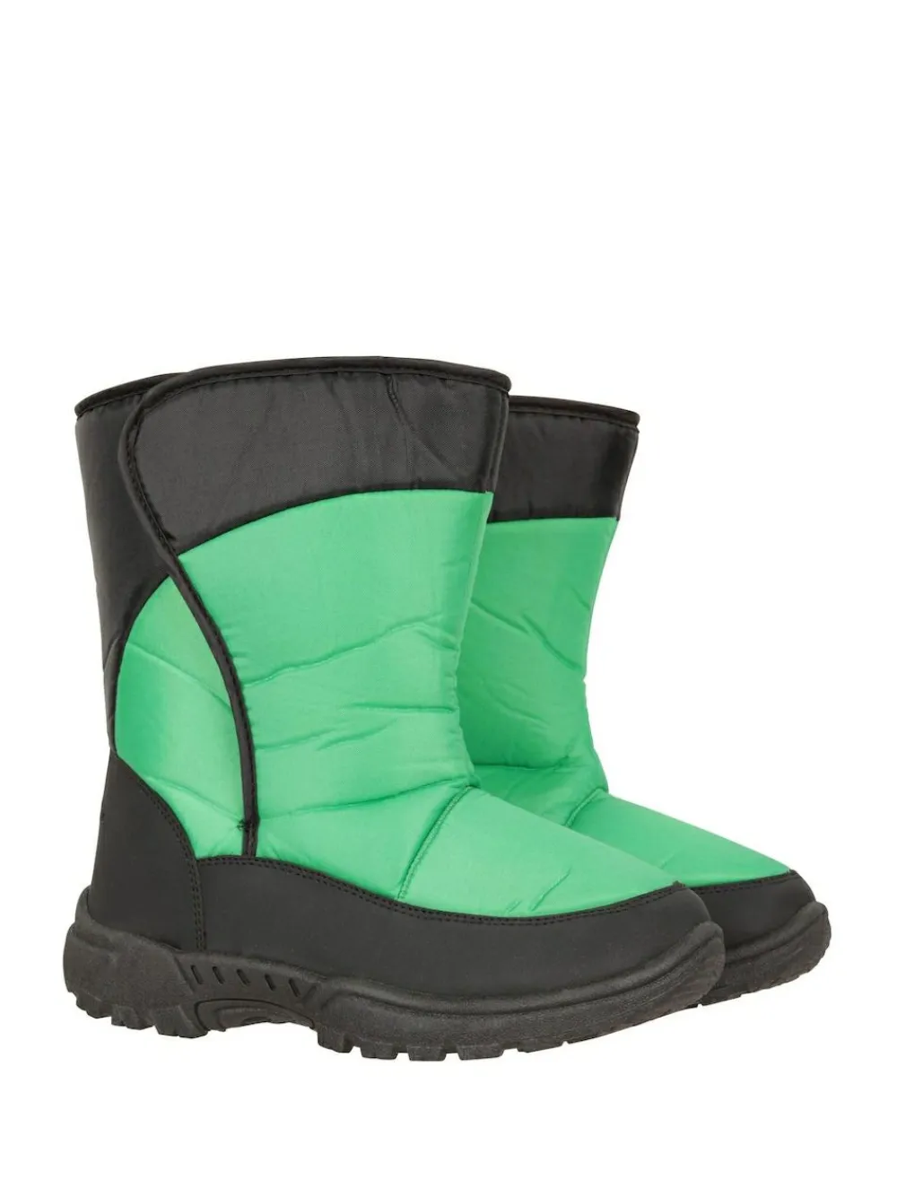 New Mountain Warehouse Caribou Kids Single Stripe Sherpa Lined Adaptive Snow Boots Green