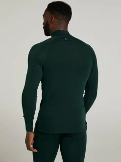 Mountain Warehouse Green Merino II Mens Zip Neck Base Layer Top^ Thermals
