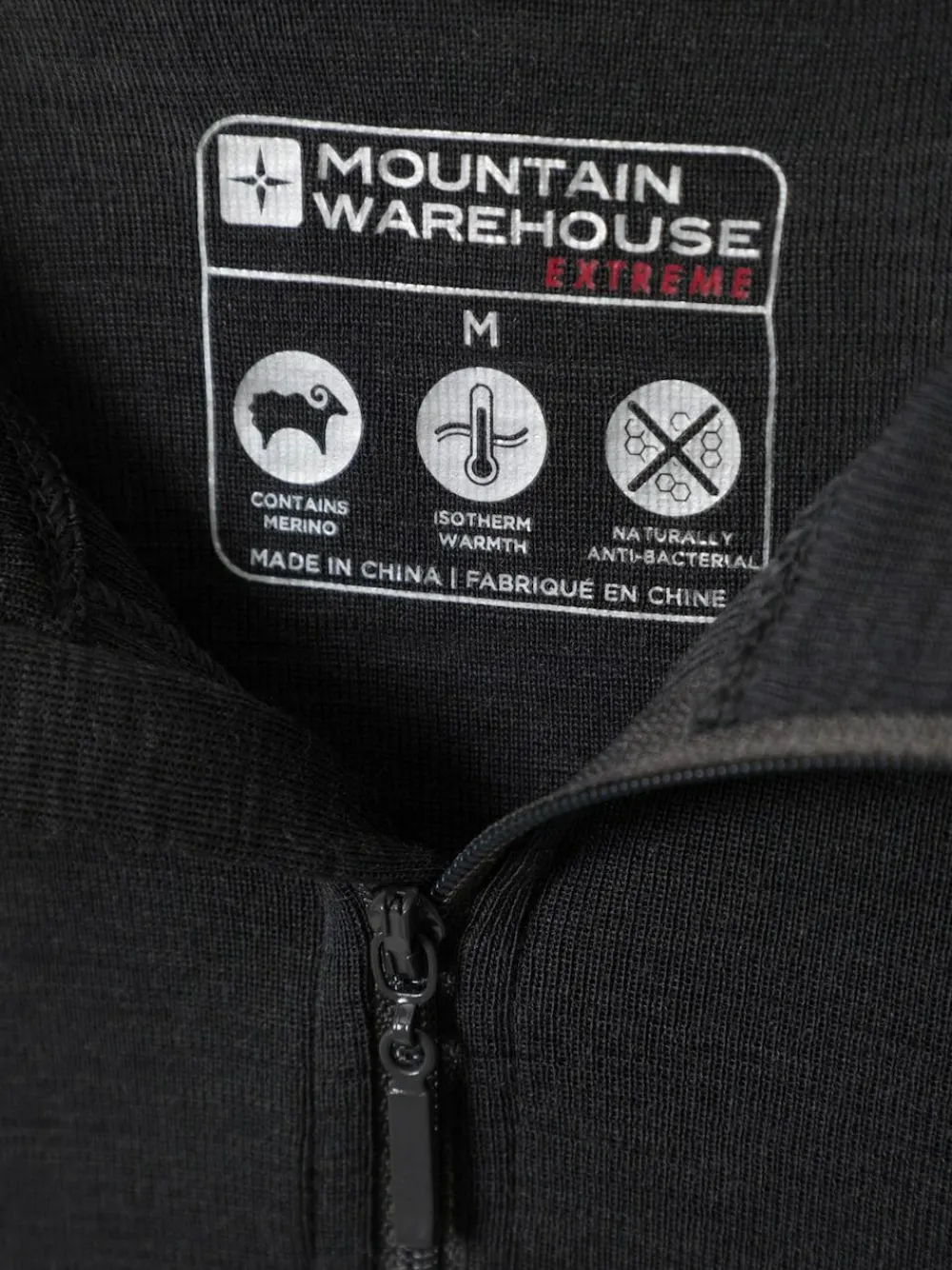 Hot Mountain Warehouse Grey Mens Merino II Long Sleeve Quarter Zip Thermal Top