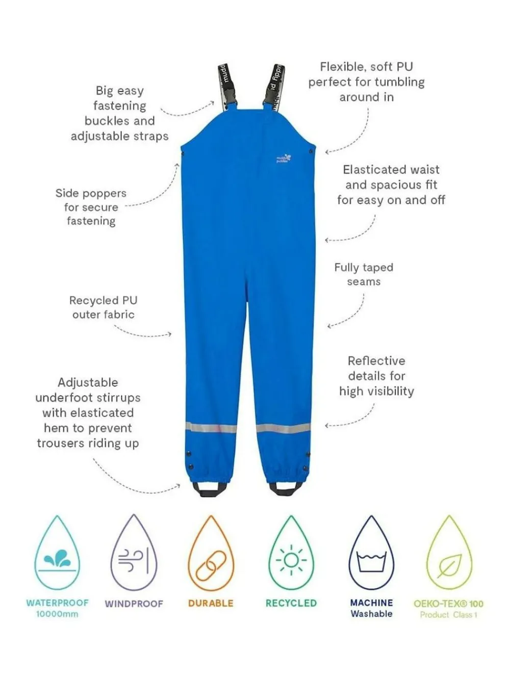 Muddy Puddles Rainy Day Waterproof Dungarees^BOY Dungarees|Jumpsuits & Playsuits