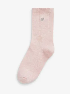 Sale Next Multi 7 Pack Cotton Rich Heart Embroidered Ankle Socks