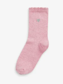 Sale Next Multi 7 Pack Cotton Rich Heart Embroidered Ankle Socks