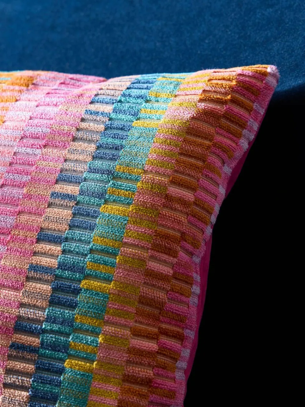 Next 40 x 59cm Cut Velvet Rio Blocks Cushion^ Cushions & Throws